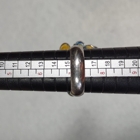 Rainbow Calcite/Sterling Silver Dangling Charms Ring - Picture 4 of 8